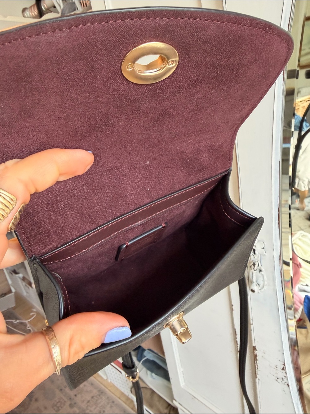 Coach Mini Black Top-Handle Crossbody Bag with Gold Hardware - Picture 5 of 5